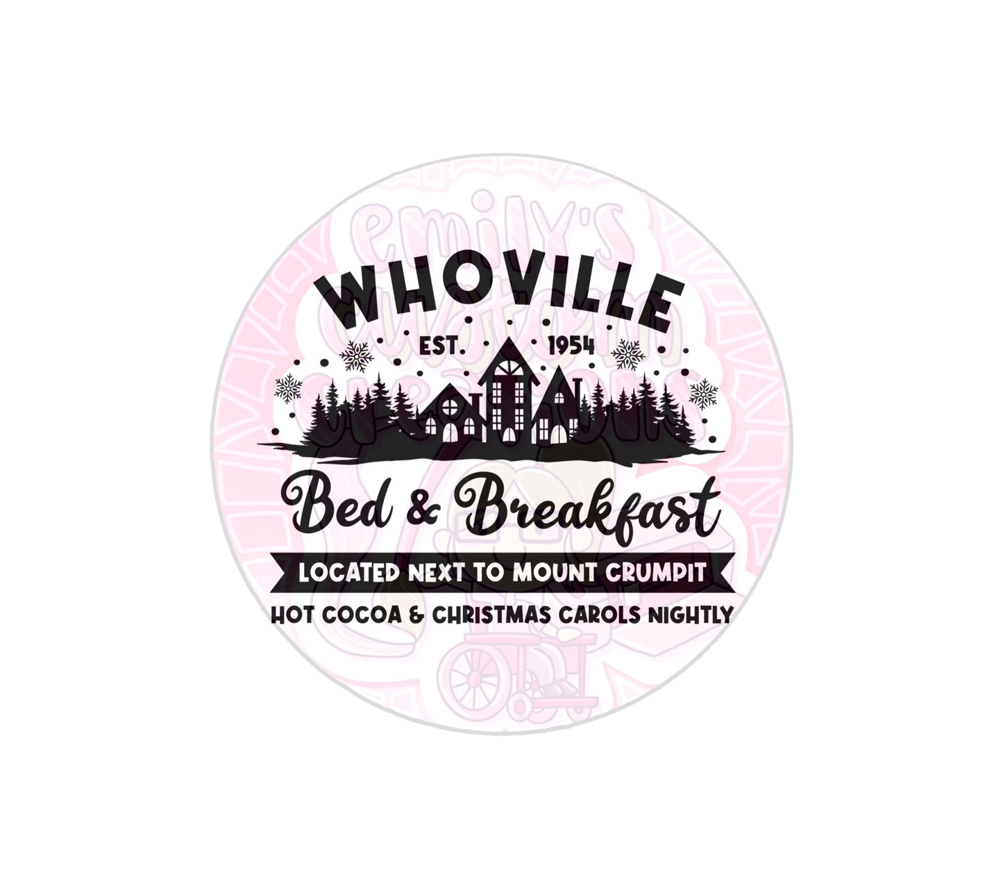 Whoville bed & breakfast 20oz tumbler wrap | DIGITAL DOWNLOAD