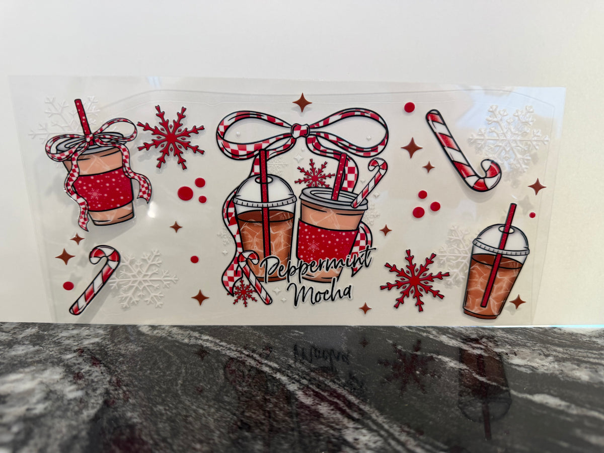 Peppermint mocha | 16oz UV DTF wrap