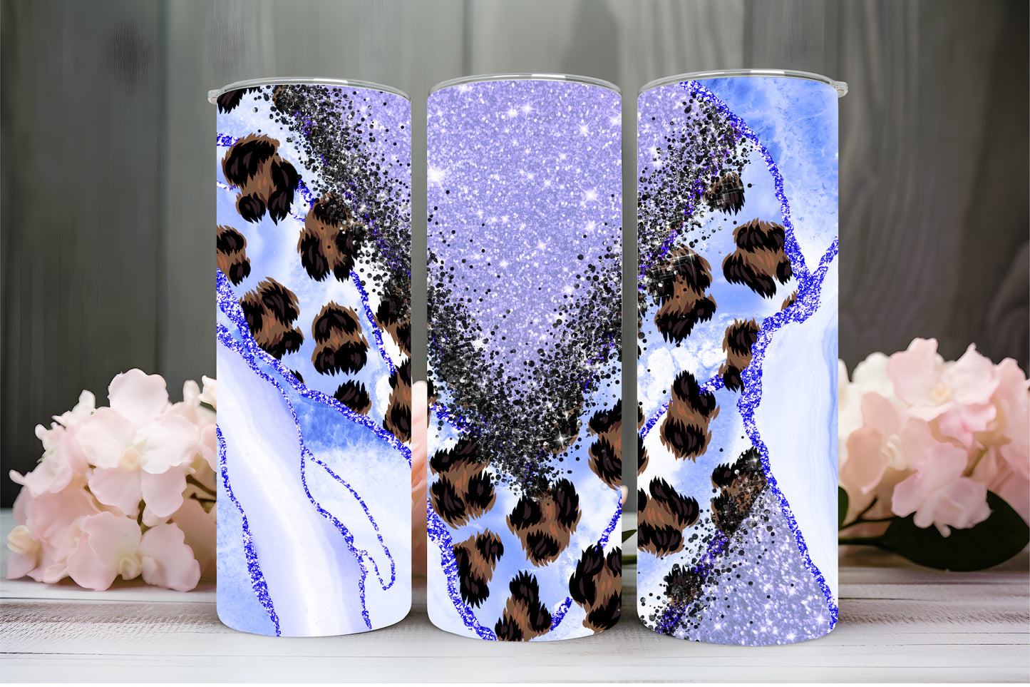 Purple fancy leopard 20oz tumbler