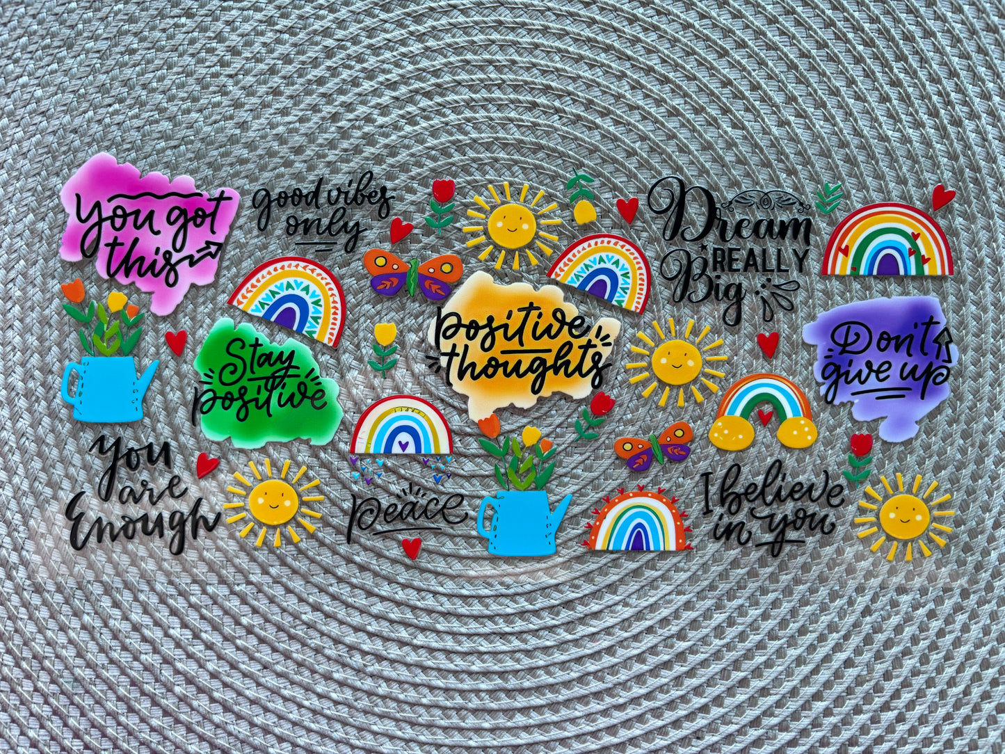 Positive thoughts | UV DTF glass can wrap