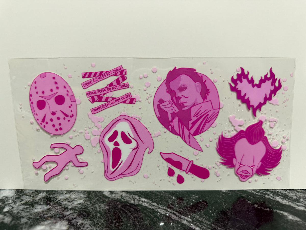 Pink horror guys | 16oz UV DTF wrap