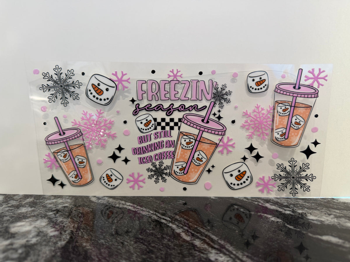 Pink freezin season | 16oz UV DTF wrap