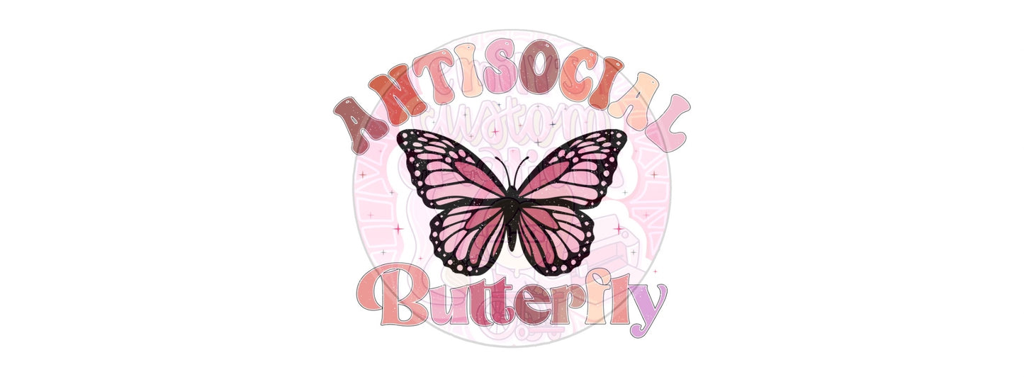 Antisocial buttery fly | 16oz glass can wrap | DIGITAL DOWNLOAD