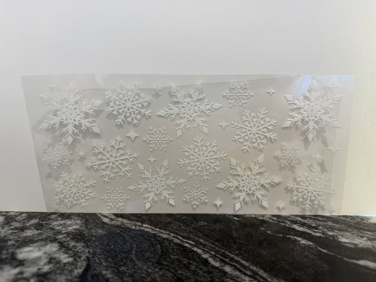 White snowflakes | 16oz UV DTF wrap