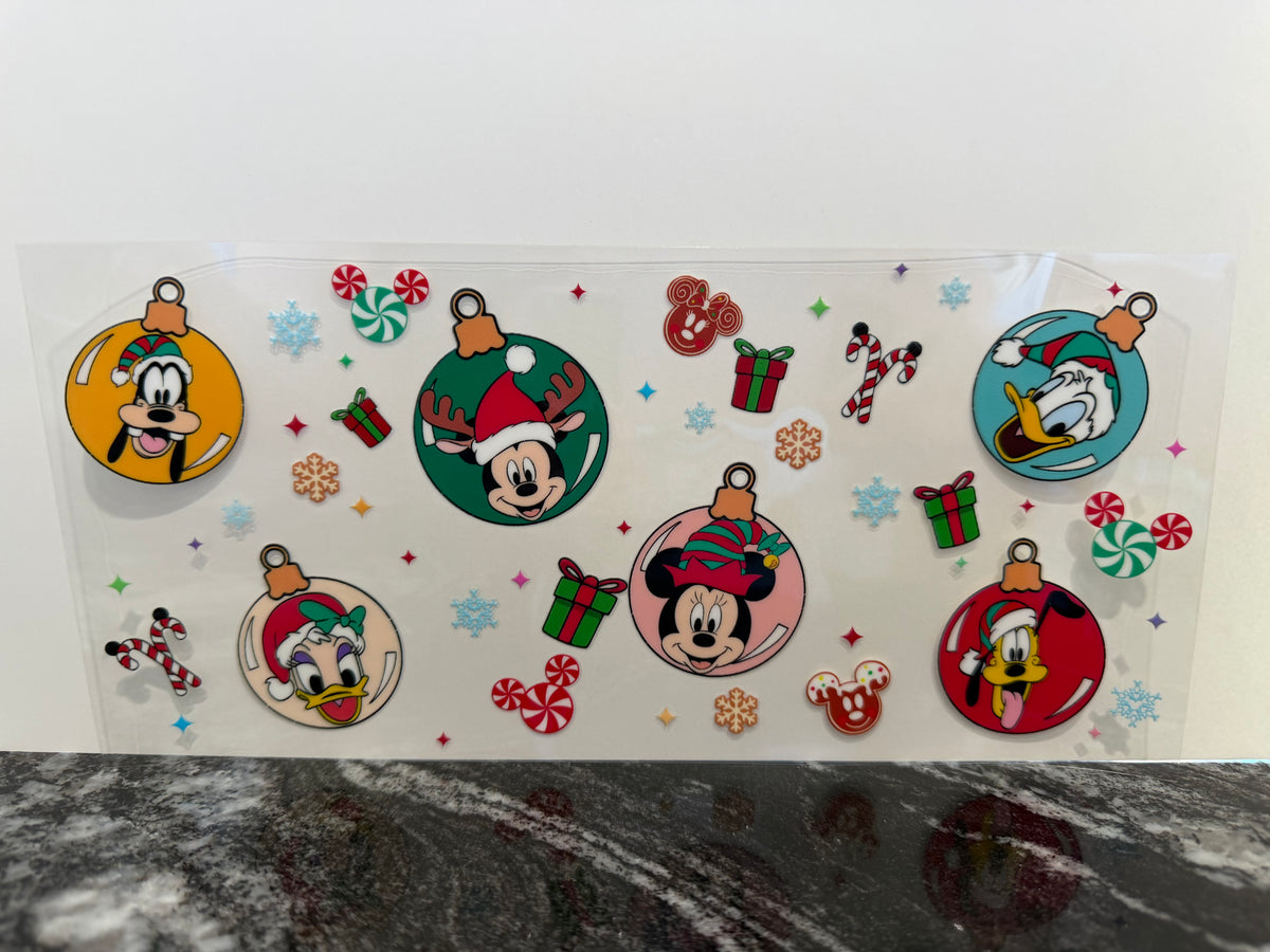 Mouse & friends Christmas ornaments | 16oz UV DTF wrap