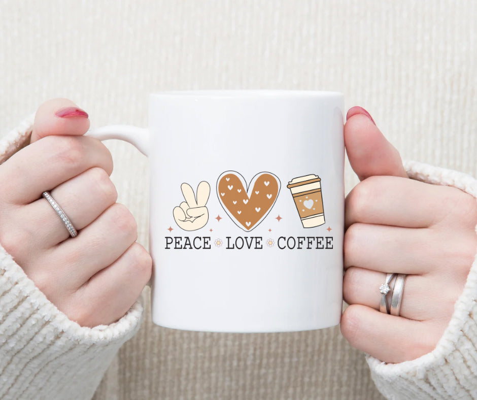 Peace love coffee mug