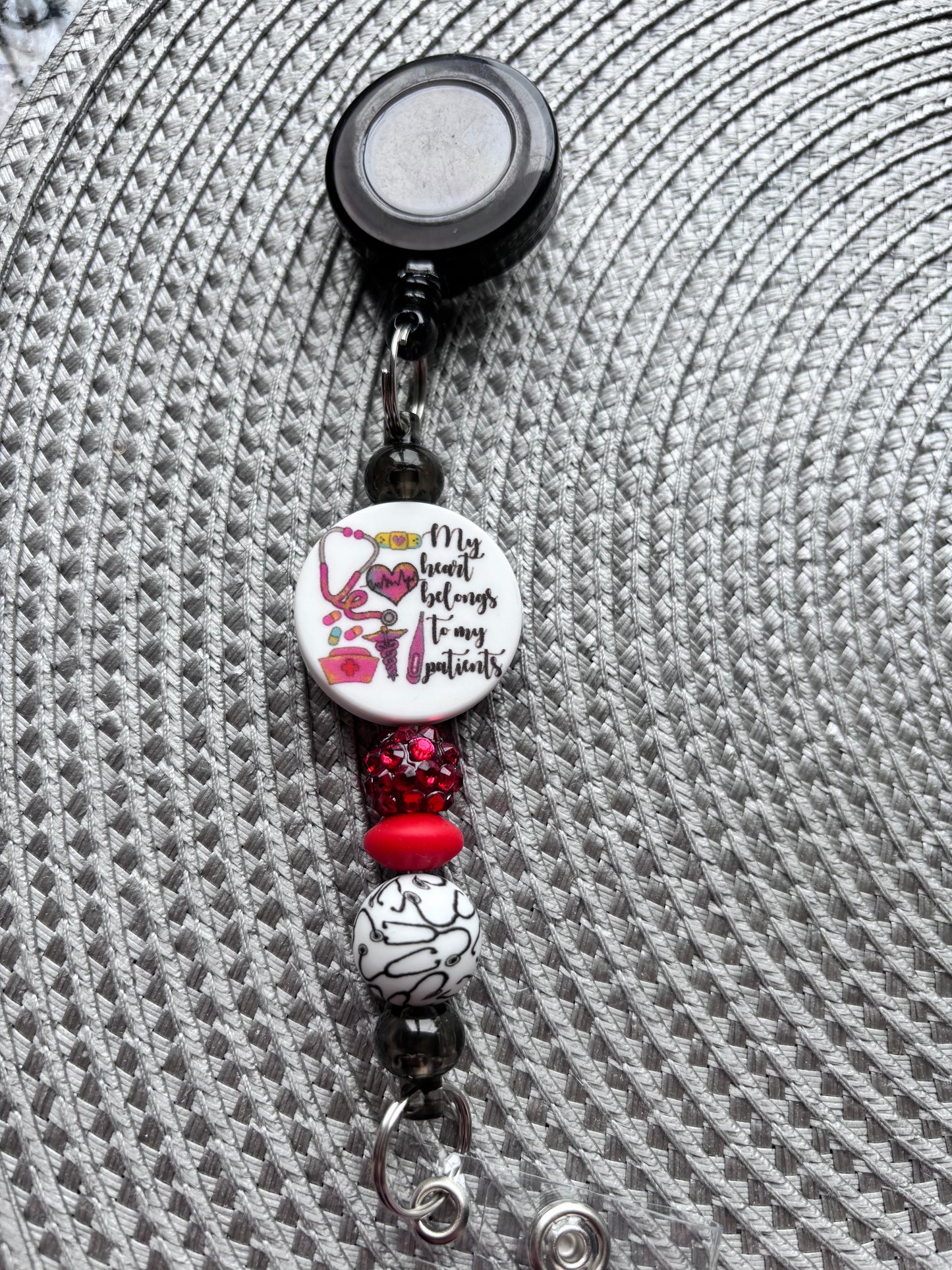 My heart belongs to my patients badge reel