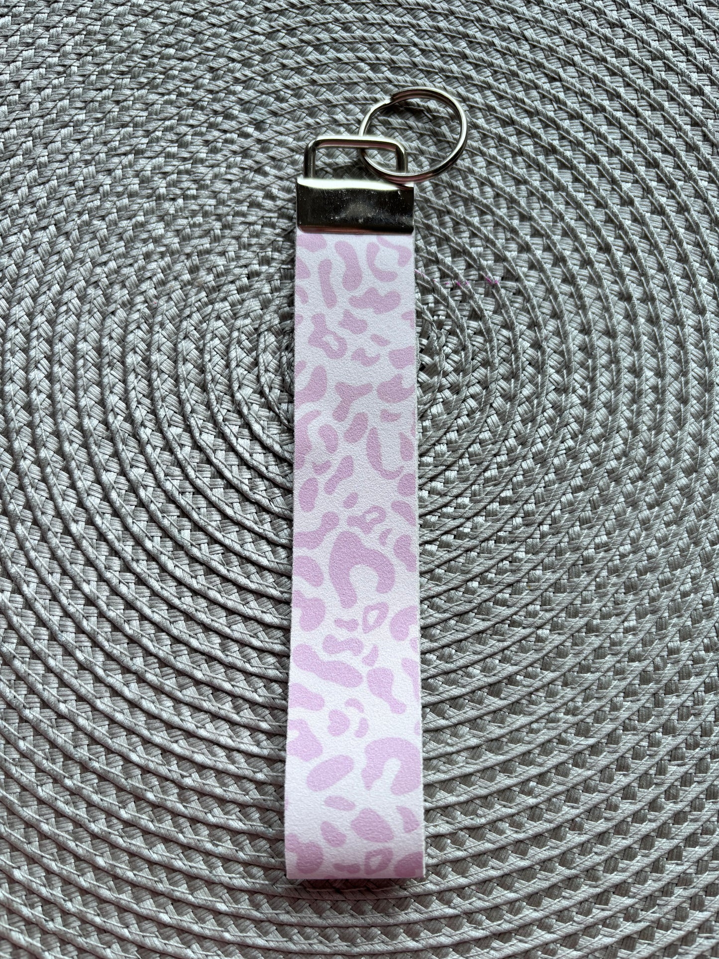 Purple leopard wristlet