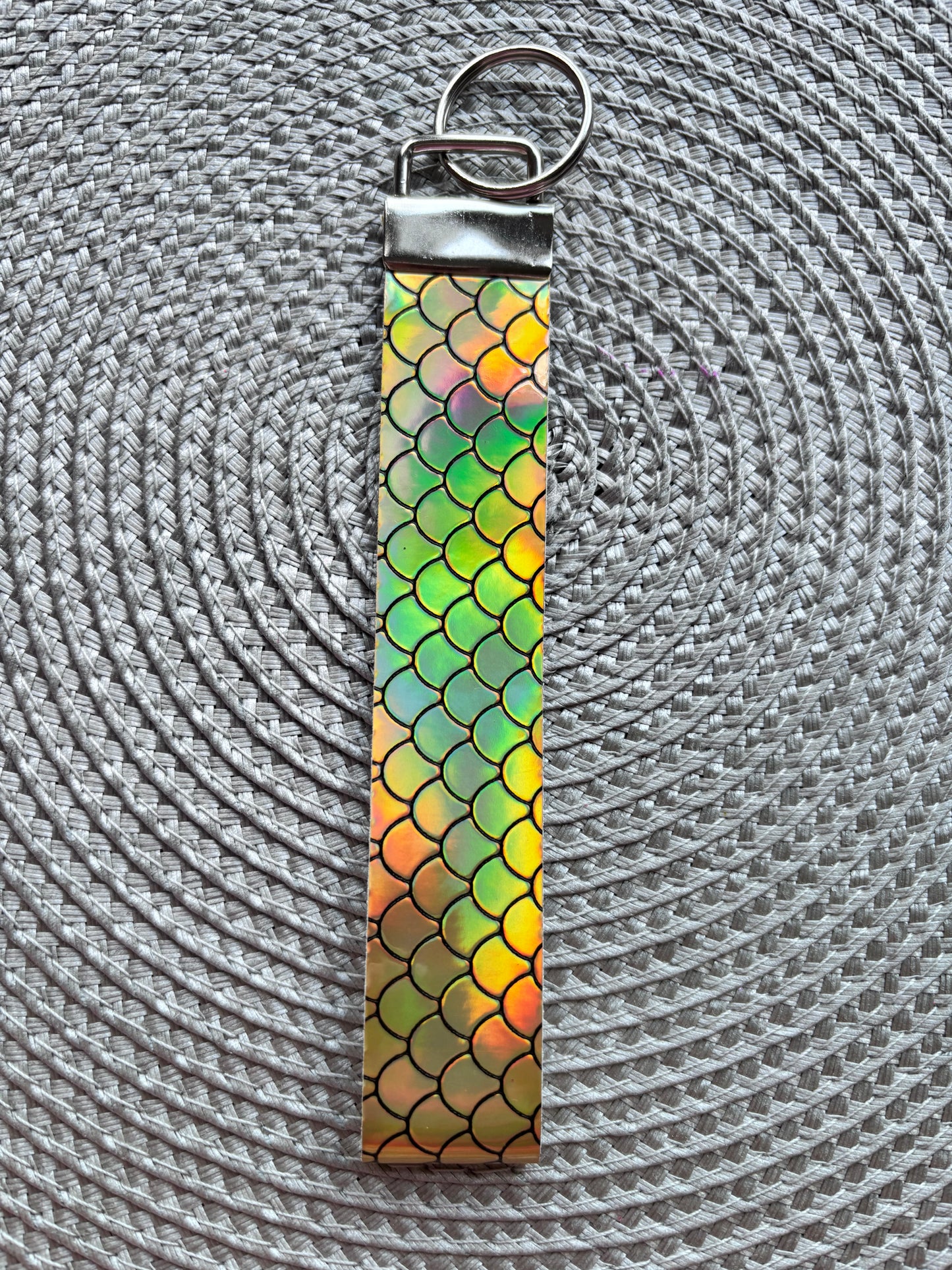 Gold mermaid scale wristlet