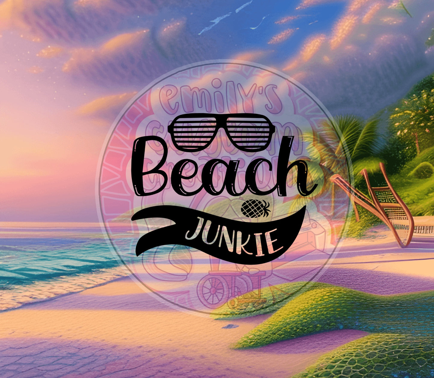 Beach Junkie | 20oz tumbler wrap