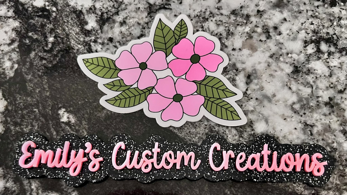 pink flower sticker
