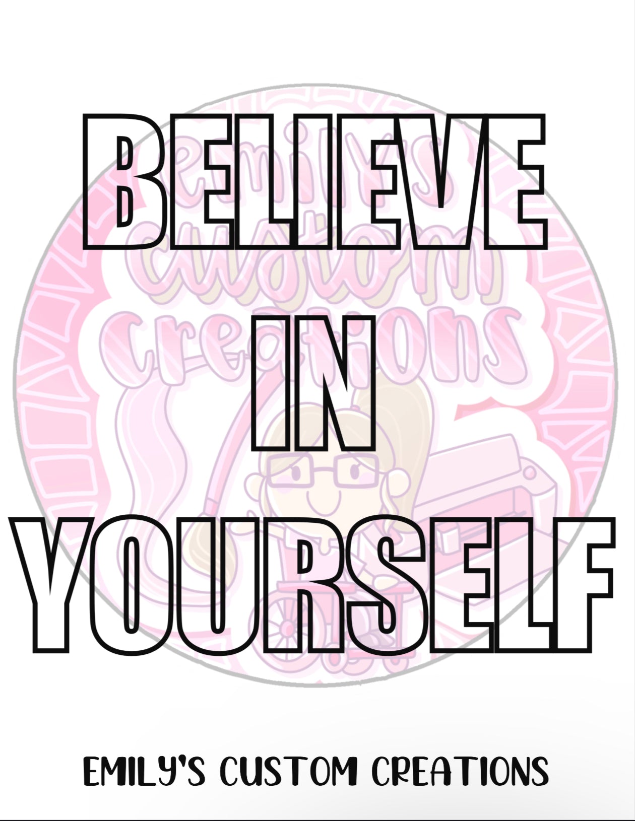 Believe in yourself colouring page