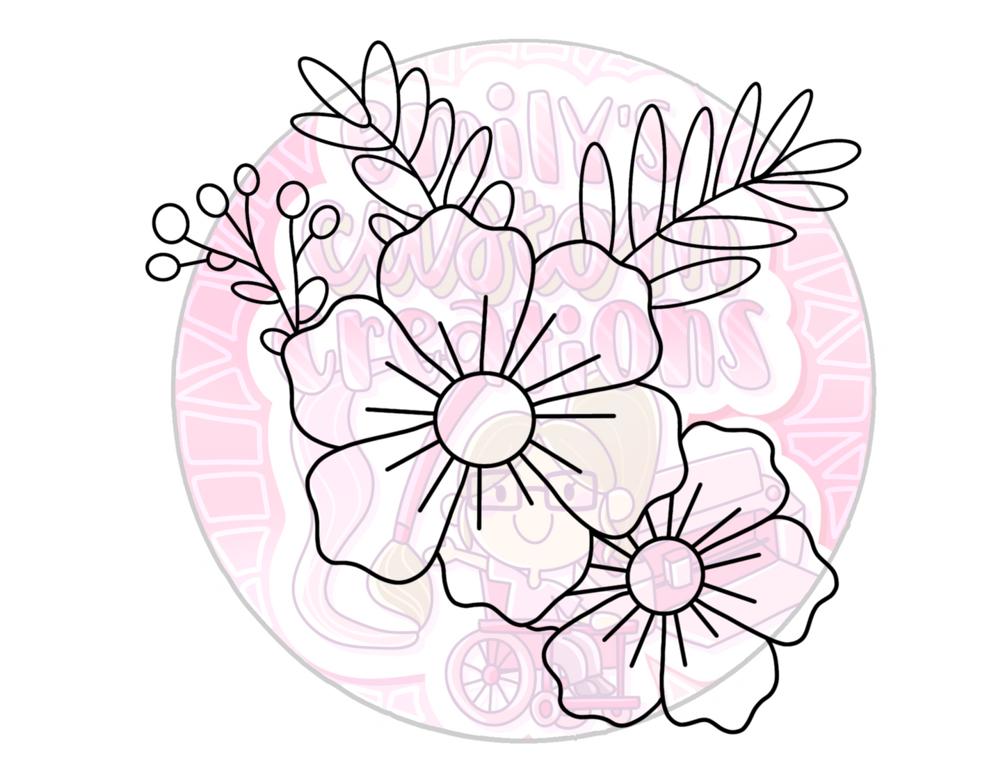 Flower colouring page