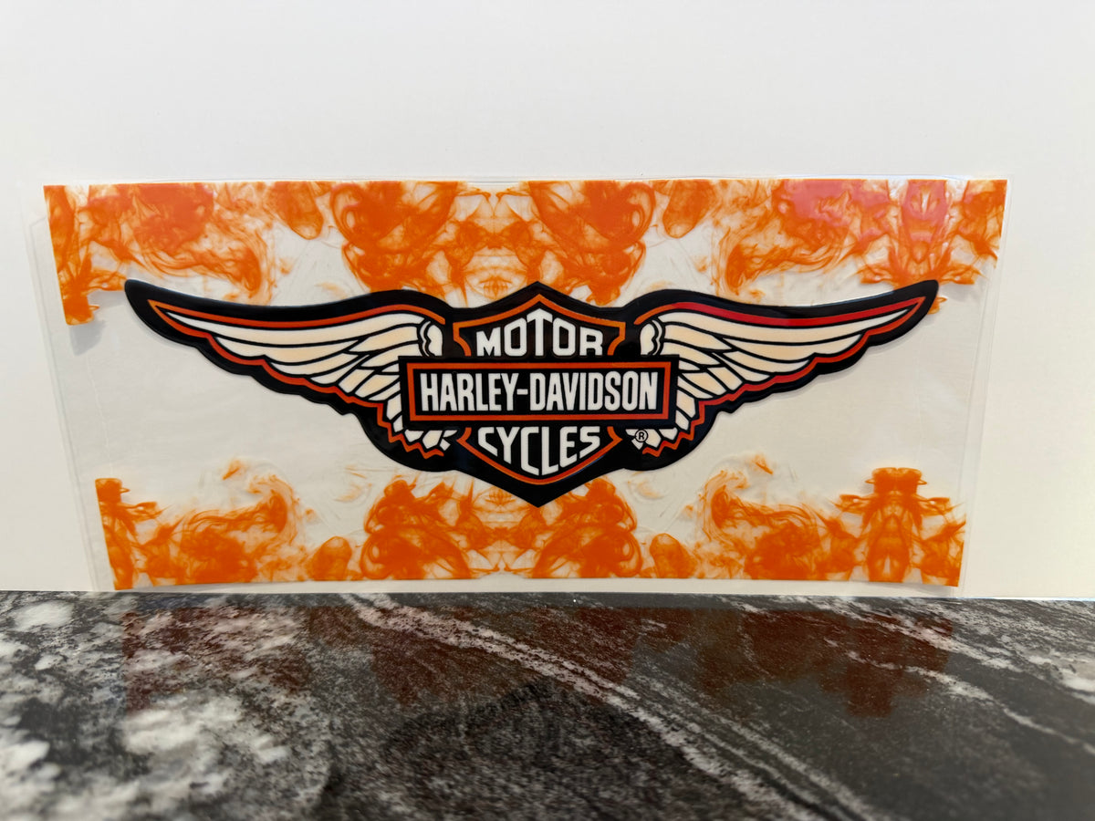 Motorcycle brand orange | 16oz UV DTF wrap