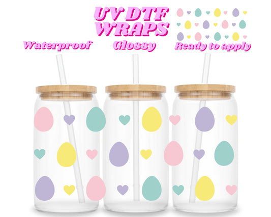 Easter eggs | UV DTF glass can wrap