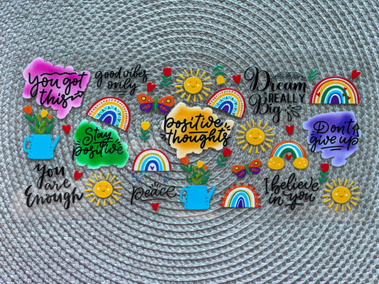 Positive thoughts | UV DTF glass can wrap