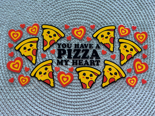 Pizza my heart | UV DTF glass can wrap