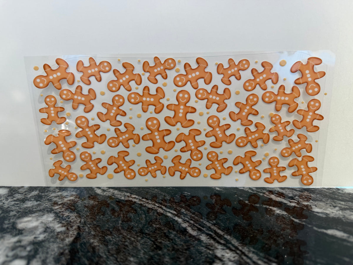Gingerbread man | 16oz UV DTF wrap