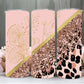 Pink floral leopard 20oz tumbler
