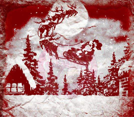 Santa scene | 20oz tumbler wrap | DIGITAL DOWNLOAD