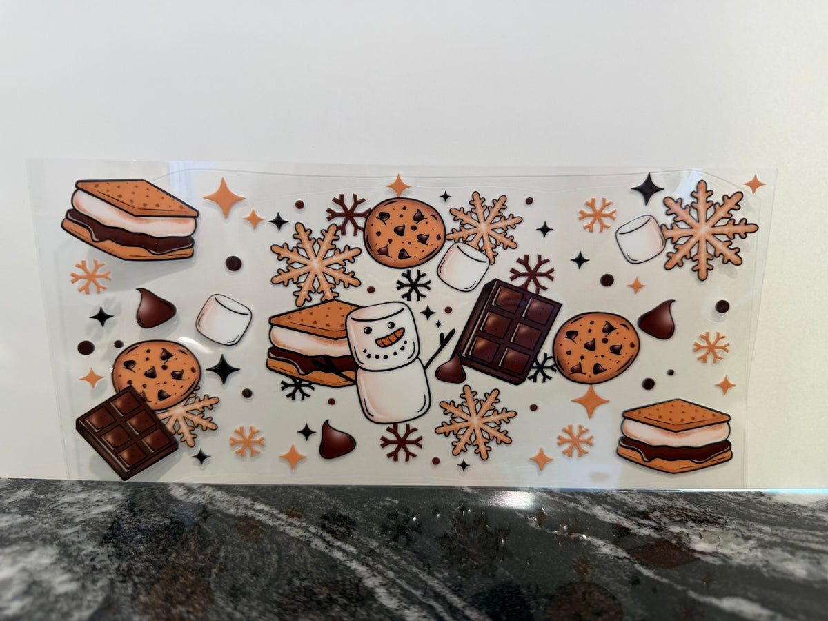 Snowman s’mores | 16oz UV DTF wrap