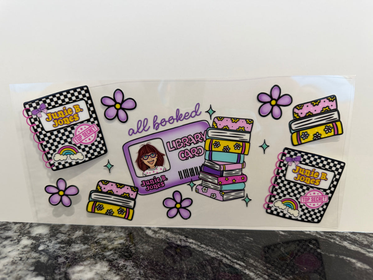 All booked library card | 16oz UV DTF wrap
