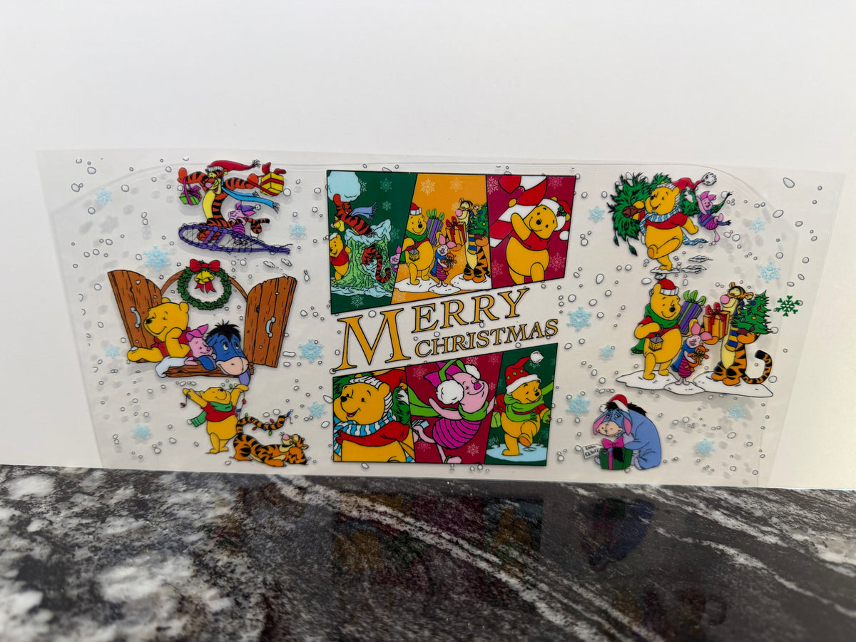 Merry Christmas bear | 16oz UV DTF wrap