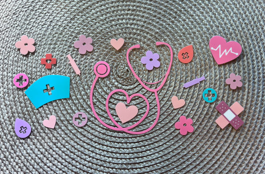 Stethoscope | UV DTF glass can wrap