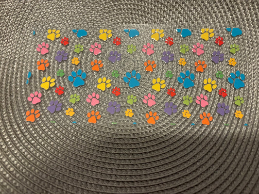 Paw prints | UV DTF 16oz glass can wrap