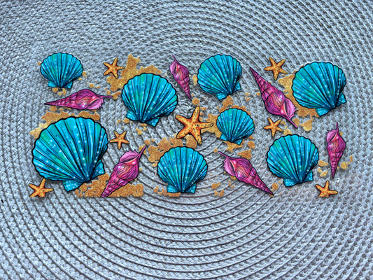 Seashells | UV DTF glass can wrap