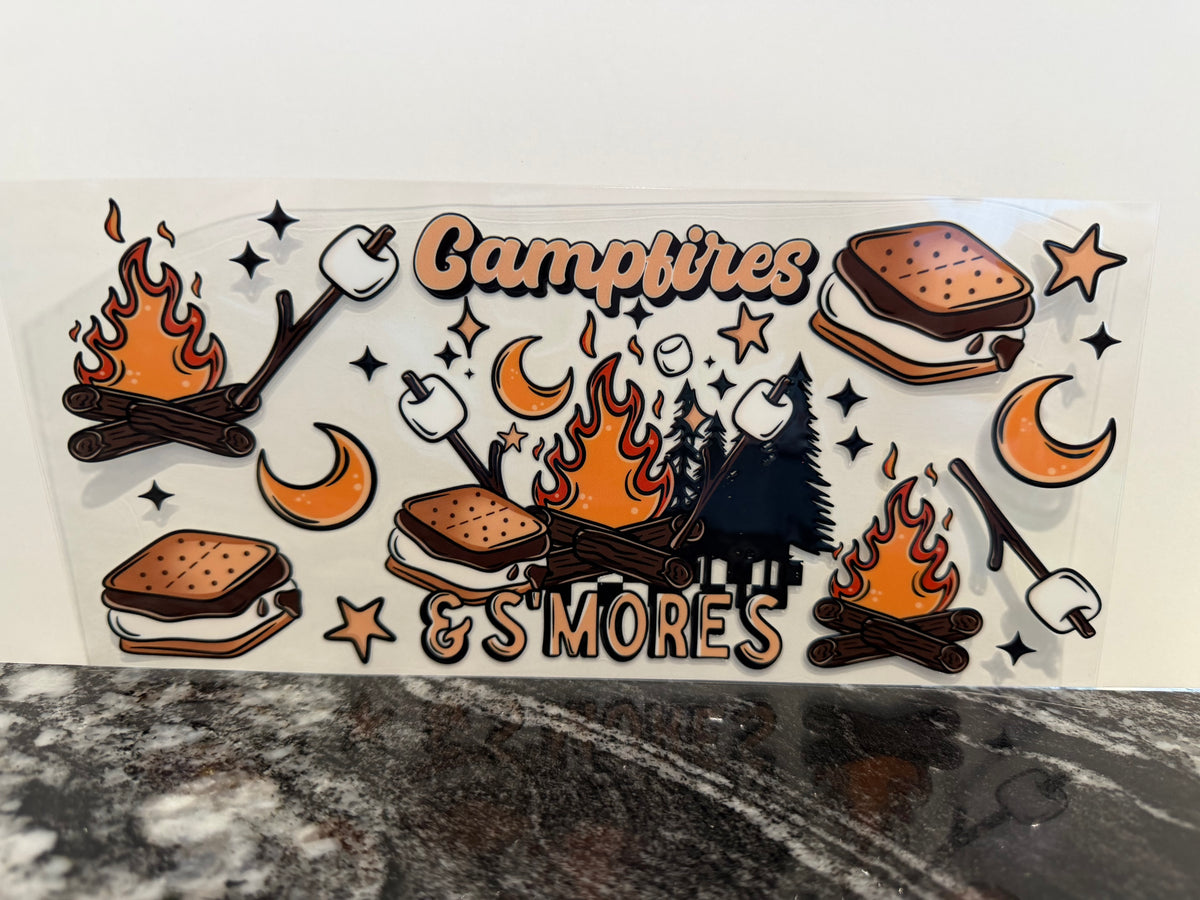 Campfire & s’mores | 16oz UV DTF wrap