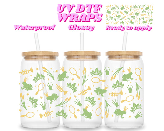 Green princess | UV DTF glass can wrap