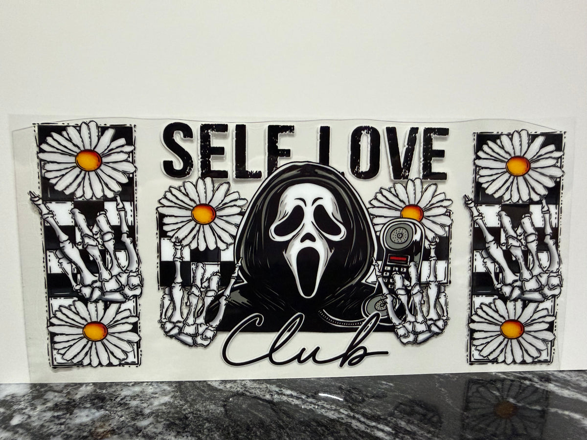 Self care ghost | 16oz UV DTF wrap