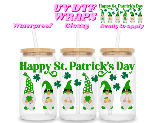 Happy St Patrick’s Day | UV DTF glass can wrap