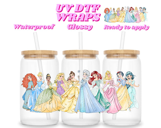 Magical princess | UV DTF glass can wrap