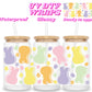 Pastel easter bunnies | UV DTF glass can wrap