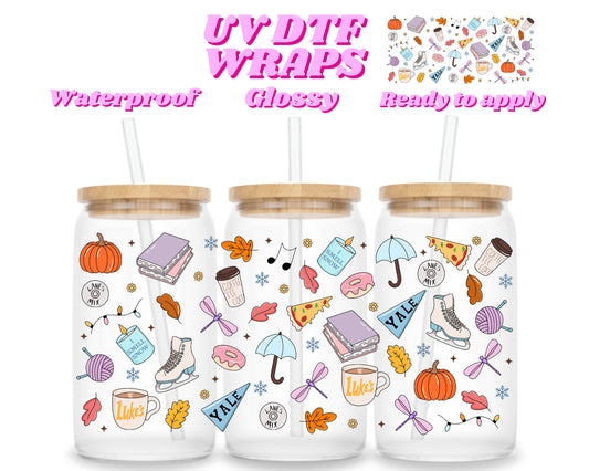 Gilmore icons | UV DTF glass can wrap