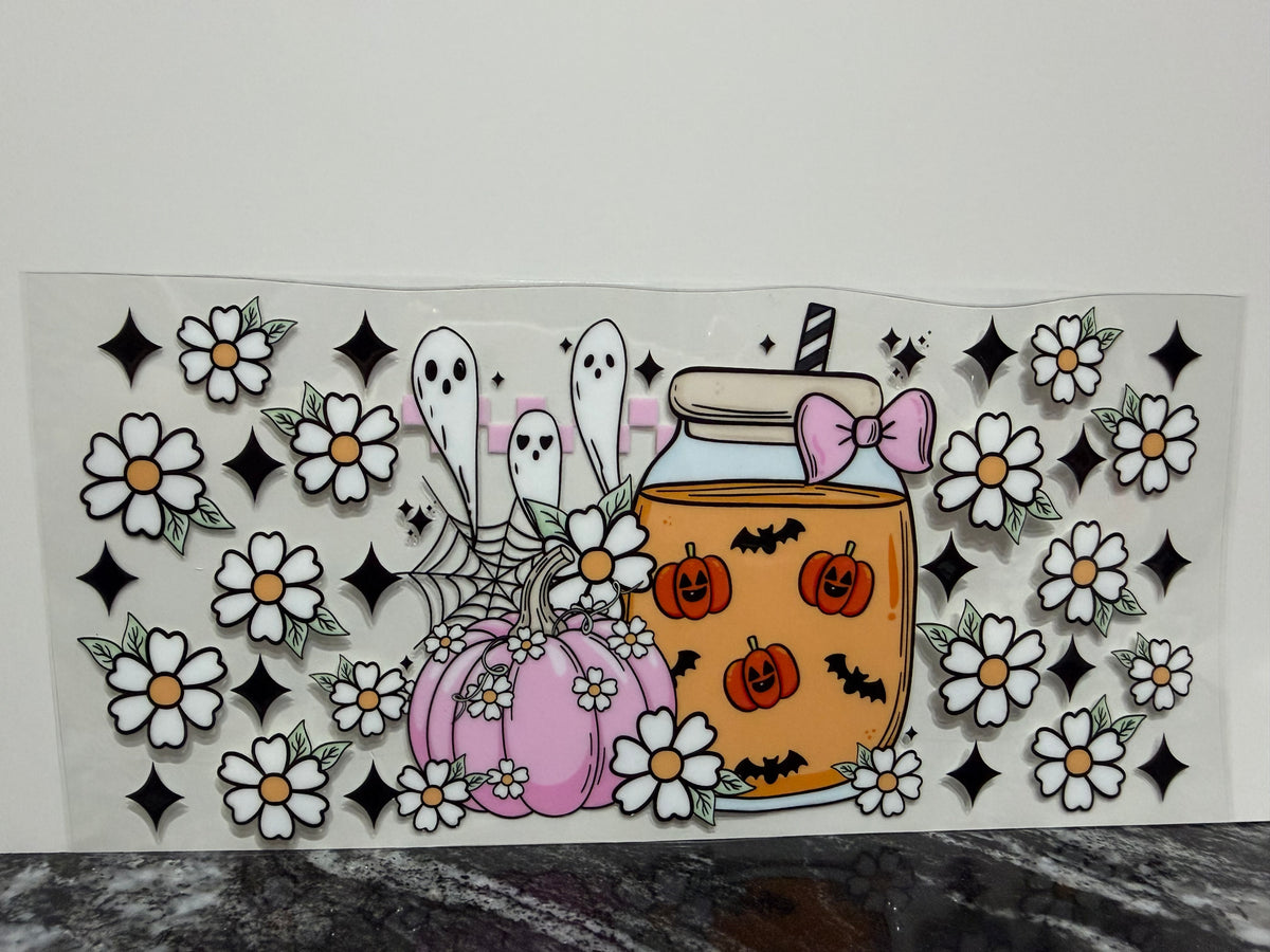 Pumpkin jar | 16oz UV DTF wrap