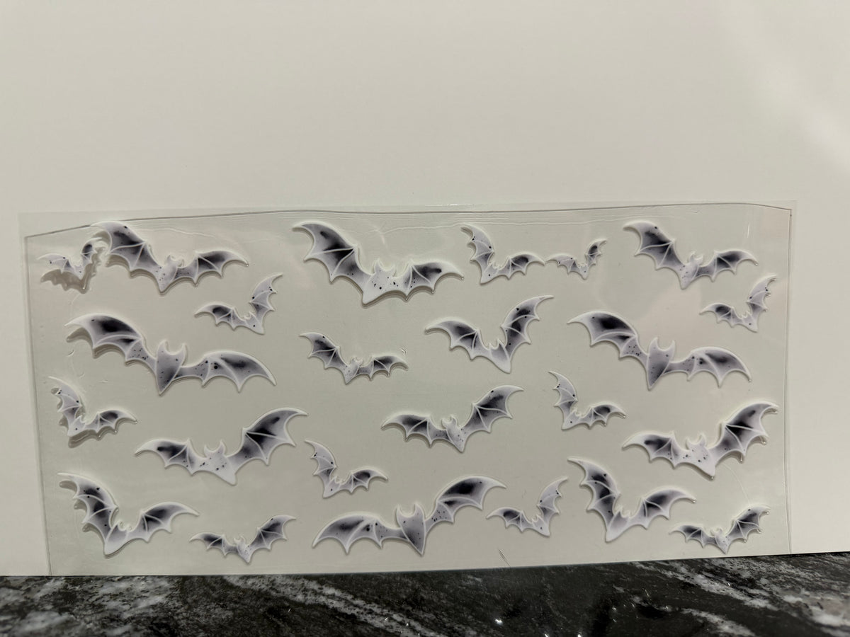 Black & white bats | 16oz UV DTF wrap