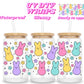Spring bunnies & flowers | UV DTF glass can wrap