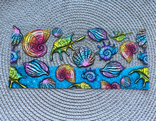 Beach seashells | UV DTF glass can wrap