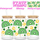 St Patricks Day rainbows | UV DTF glass can wrap