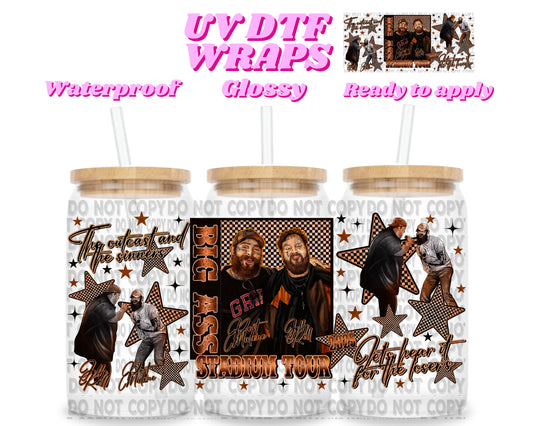 Stadium tour | UV DTF glass can wrap