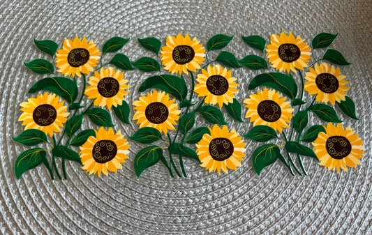 Sunflowers | UV DTF 16oz glass can wrap