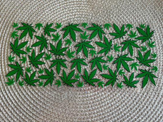 Happy leaf |16oz  UV DTF glass can wrap