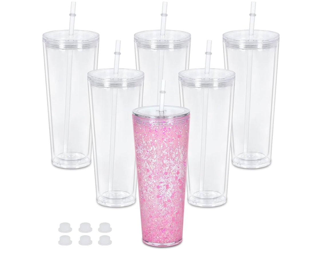 24oz acrylic snowglobe cup