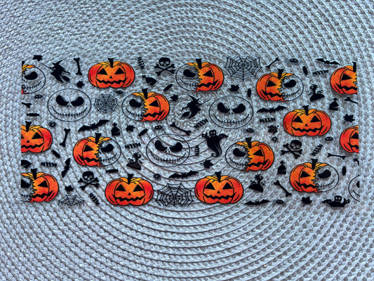 Spooky pumpkin | UV DTF glass can wrap