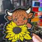 Sunflower highland cow trinket tray