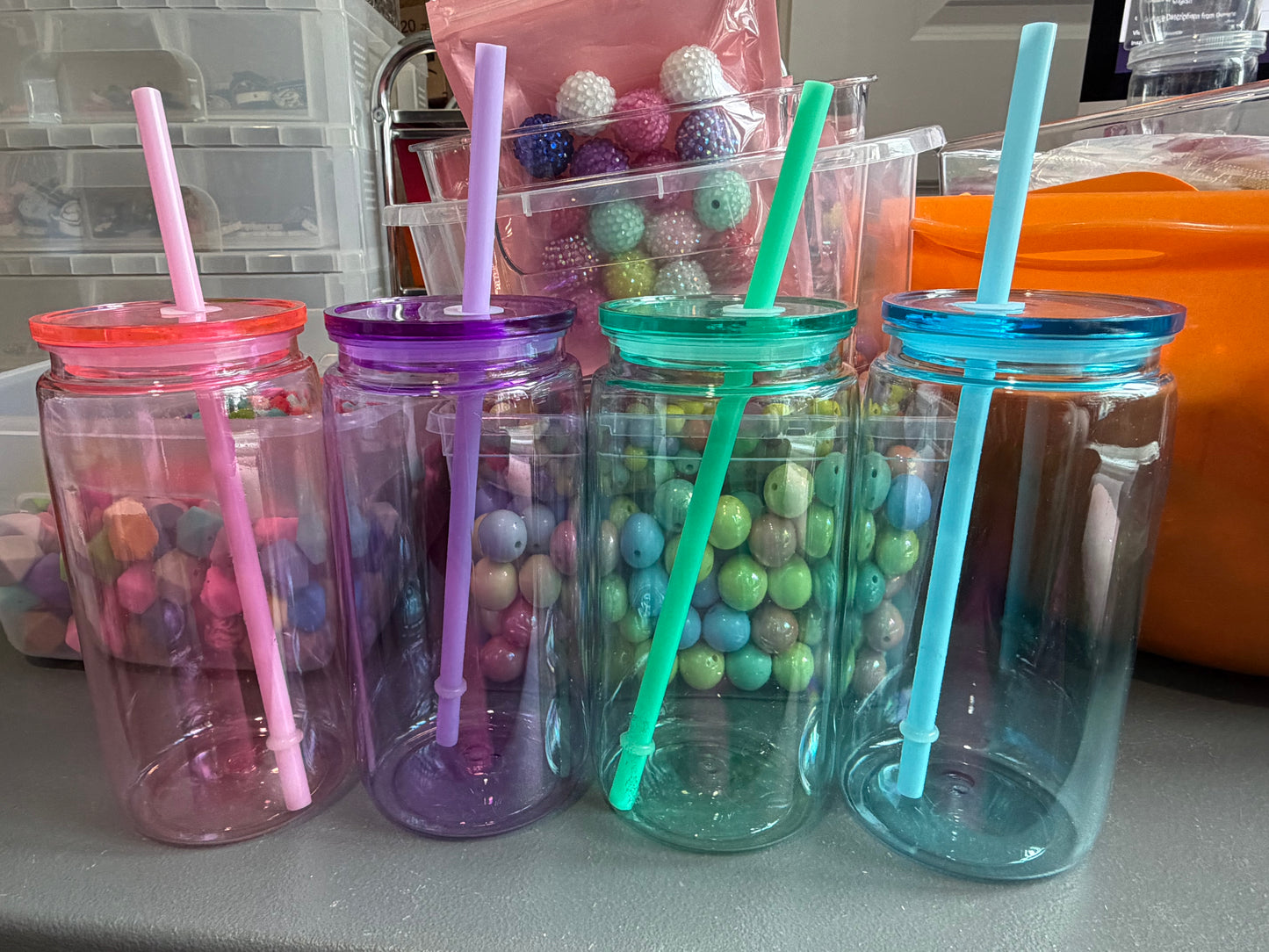 16oz jelly colour acrylic cans