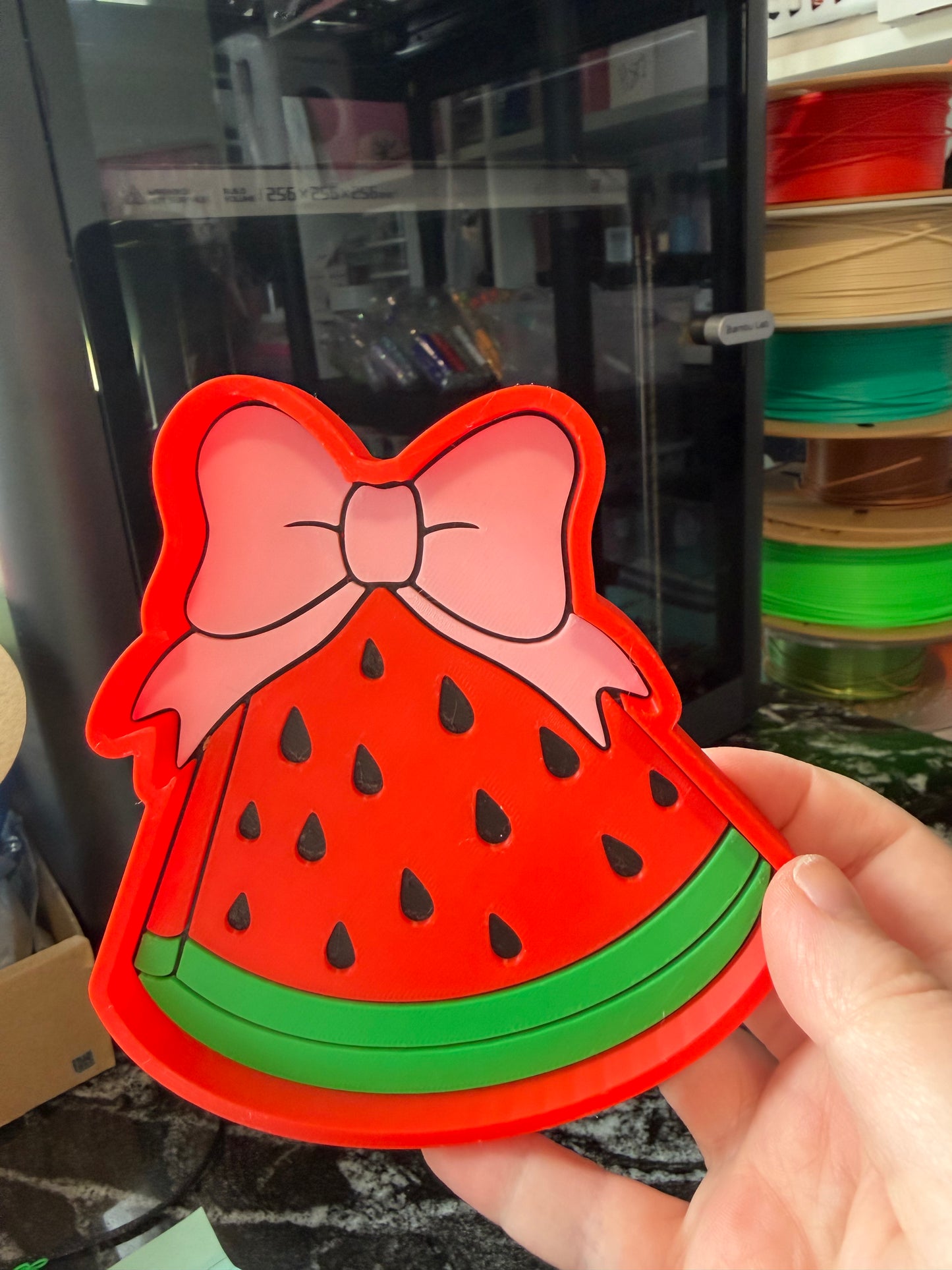 Watermelon bow trinket tray